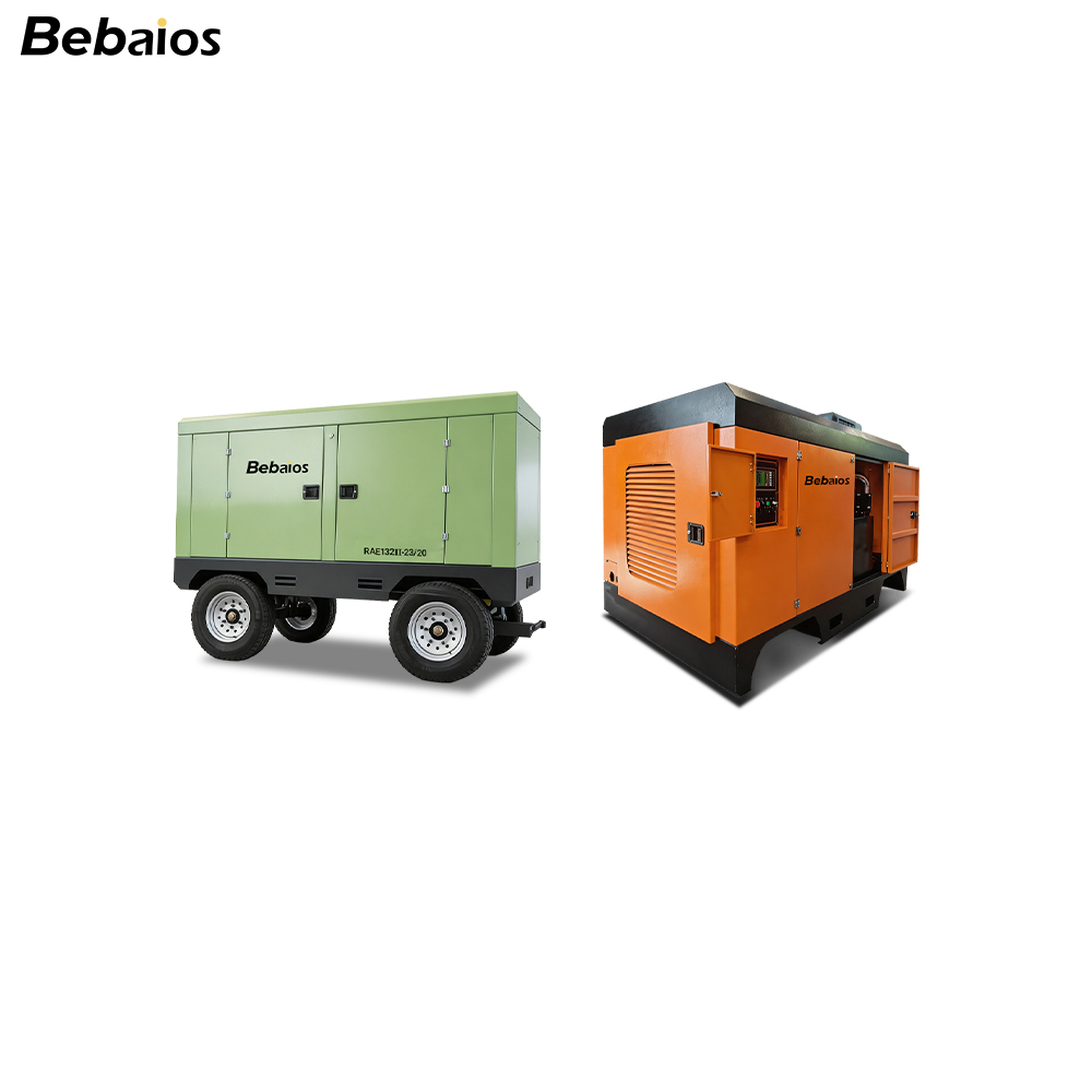 Bebaios RAE Series Electric Portable Screw Air Compressor with Dual-stage Compression 315 kW Power and 70 m³/min Flow Capacity
