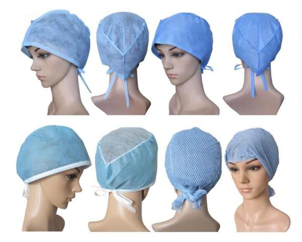 Disposable nonwoven Surgical cap DISPOSABLE NURSE SURGICAL HEADCAP NON WOVEN CAP BOUFFANT HAIR NET SHOW