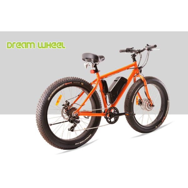 28km/H Fat Tire Cruiser Ebike Front Motor Pedals Assisted Disc Brake