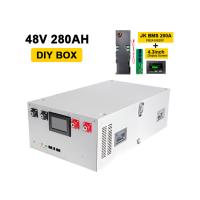 Kit de bateria horizontal de 48V DIY caixa de 15KWH com JK 16S 200A BMS com balançador ativo 2A