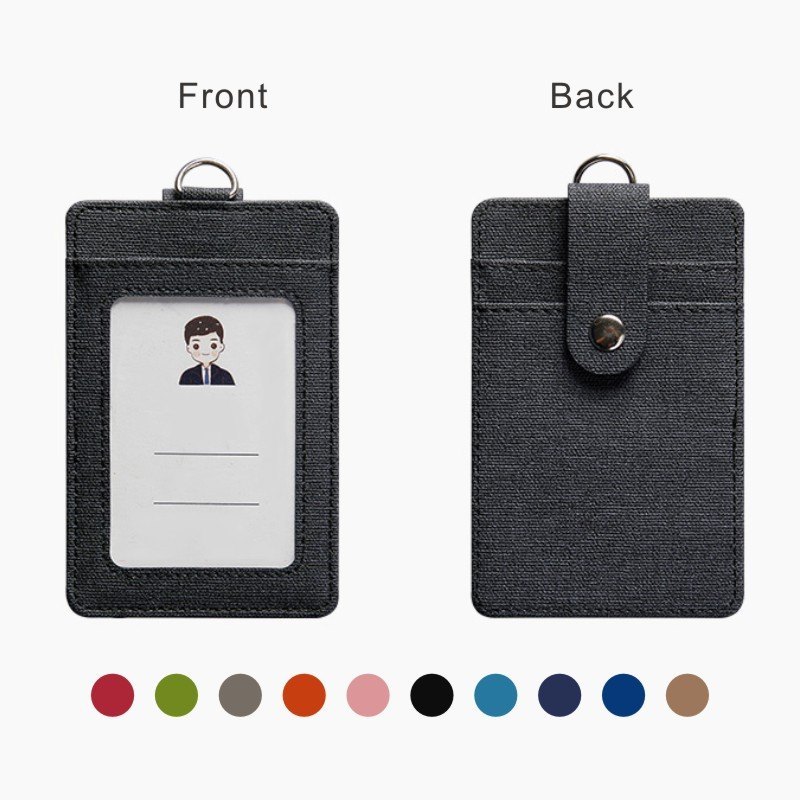 Faux Leather ID Identification Card Badge Holder Multifunctional Anti Slip ODM