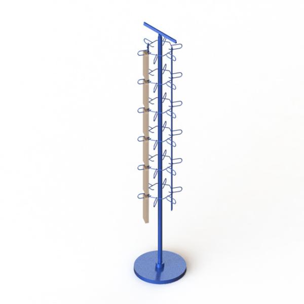 6 Sides Metal Floor Display Stands 36 Hooks KD Construction