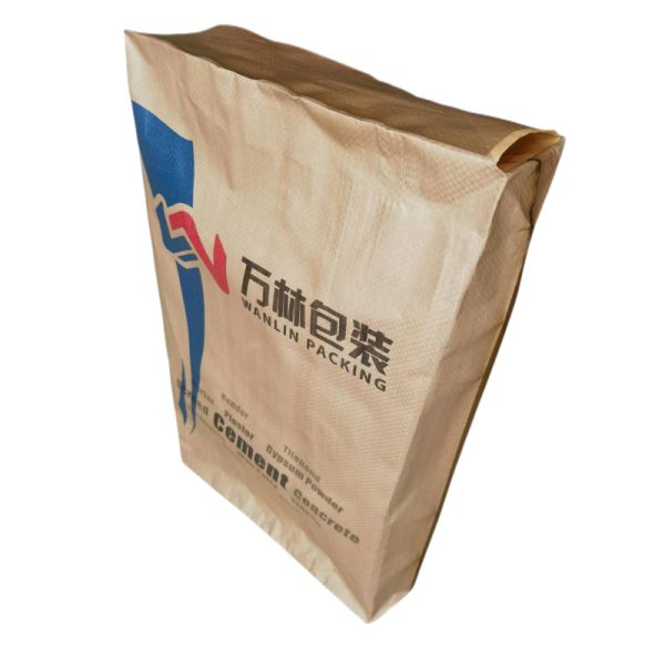Kraft Color PP Woven Valve Bags with Block Bottom for Cement Packaging