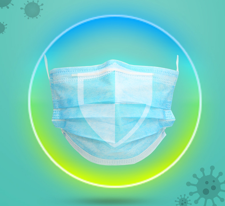 3 ply Nonwoven Blue white Medical Surgical Face Mask For Bacteria prevention