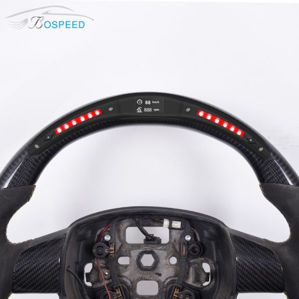 LED OEM Ford Raptor Carbon Steering Wheel Red Black Leather