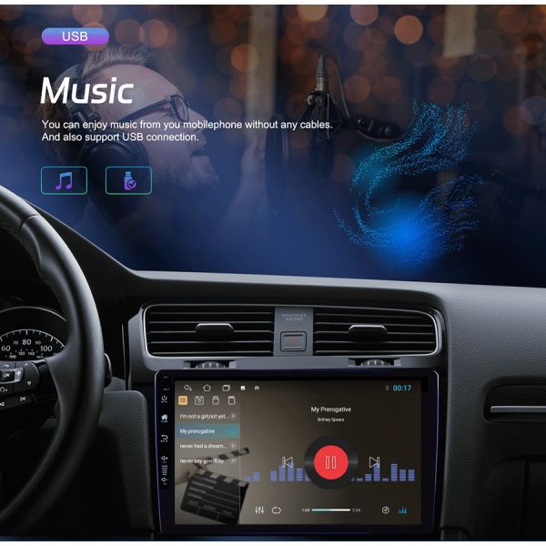 9 дюймовый авто DVD-плеер Android навигация с 6 128 ГБ 4G Wifi GPS Dsp Rds AM Двойной дини автомобильное радио