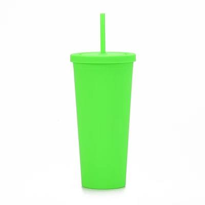 Multipurpose Custom Logo Bpa Free 24 Oz Plastic Tumblers Matte Double Wall Acrylic Cup 450/700ml Eco Friendly Dishwasher Safe Easy To Clean