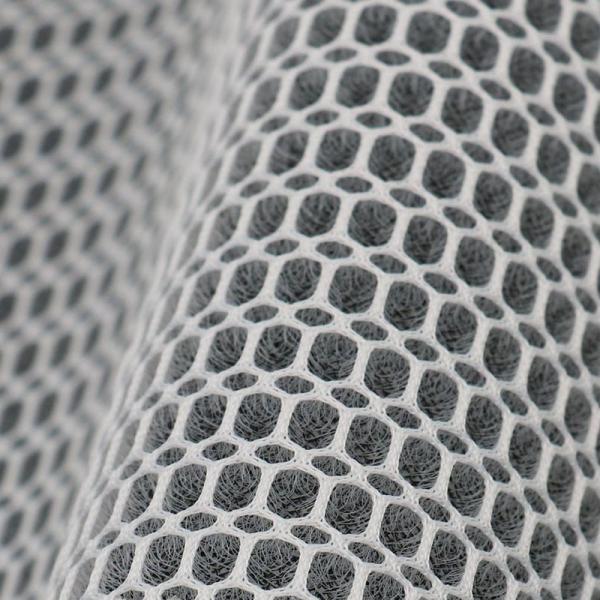 3mm Grey 3D Mesh Material 100 Percent Polyester Mesh Fabric Moisture Absorbent