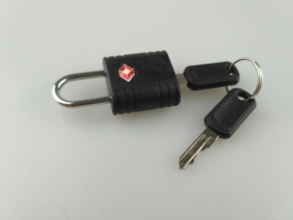 Hot sale PC  Travel Luggage TSA  lock&25.7g Tsa Lock&Black Plastic  padlock with key
