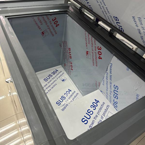 55c Ultra Baixa Temperatura Portão Único de Aço Inoxidável Interior 90mm Super Espessura Peito Frigorífico Econômico Dw-55W128