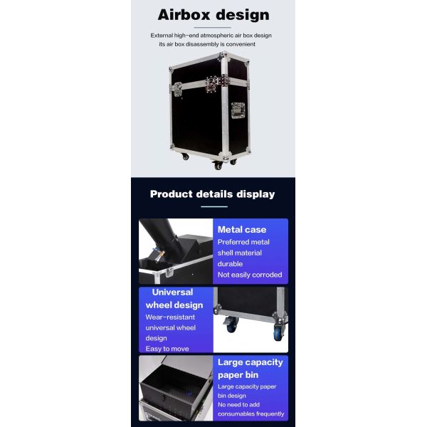 100W Electric Control Confetti Machine Trachea 3m Mini LED Confetti Blast Machine