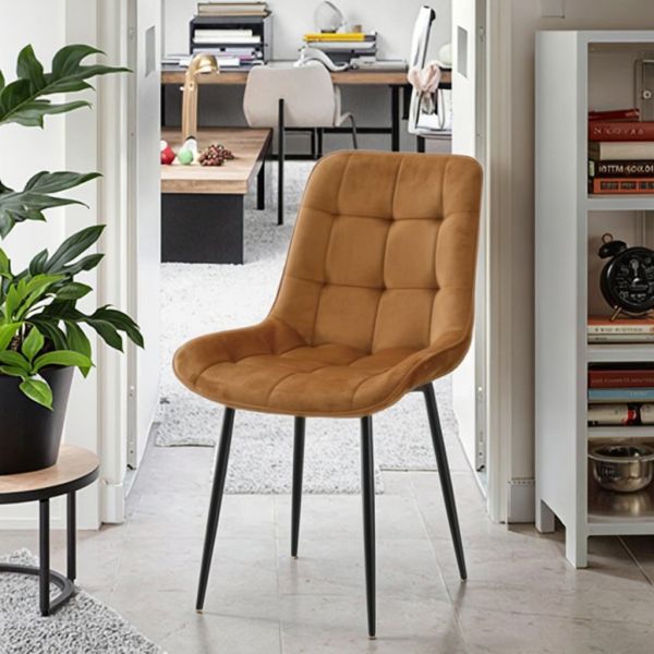 Dining Room Chair Italian Design Metal Nordic Modern Luxury Fabric Upholstered Velvet Dining Chairs for Bar Salon