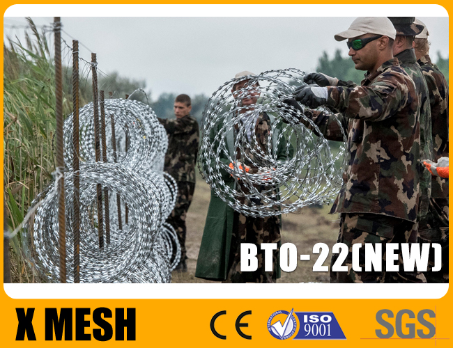 BTO 10 Тип бритвенной проволоки с горячим оцинкованным высококачественной безопасности для военных полей