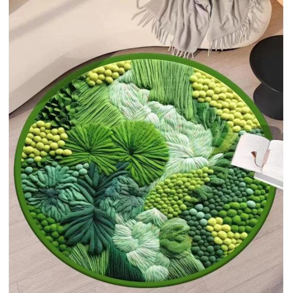Round Moss Floor Carpet Water Absorption Bedroom Living Room