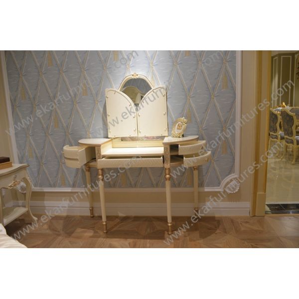 Princess Style French White Girls Dressing Table Chair kids dressing table 601-1