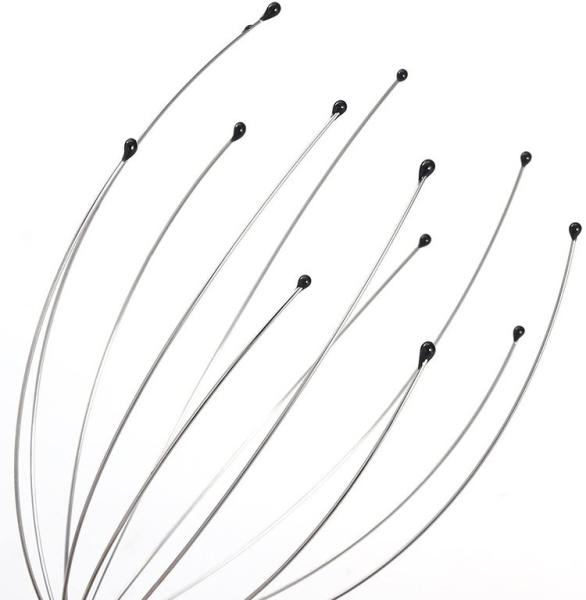 OEM Metal Head Massager Stick With Steel Balls Relaxing Hair Scalp Massage Comb