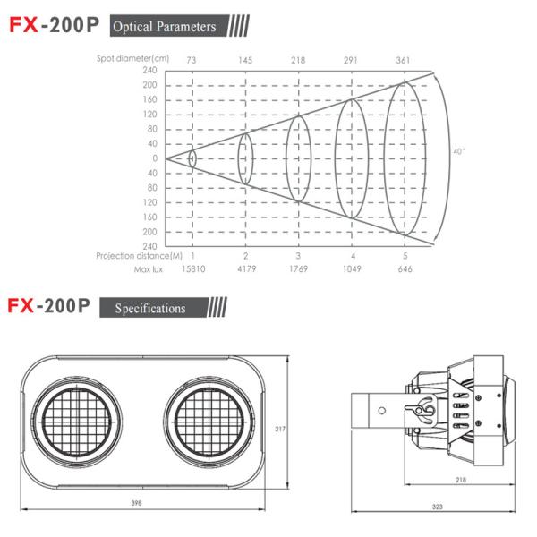 200W Cob LED Par Can Stage Light Warm White or RGB 2 Eyes LED Blinder Light DMX Audience Lights