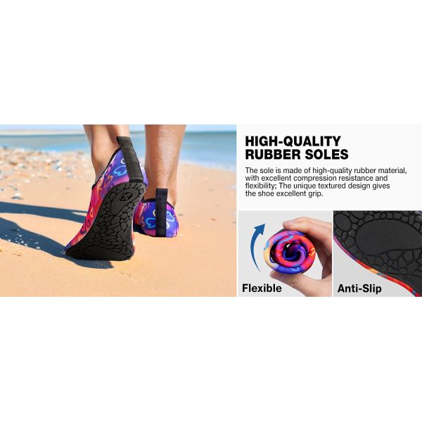 Summer Water Shoes Aqua Beach Shoes Sea Swimming Shoes Beach socks, snorkeling shoe covers, universal equipment for swimming and diving socks, snorkeling and swimming sock covers, non-slip (Lycra)