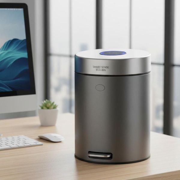 Smart Inductive Electric Trash Can with Rust Resistant and Eco-Friendly Features for Desk and Office Use