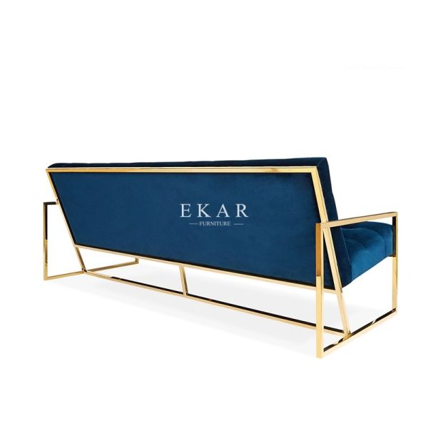 Modern Simple Design Metal Velvet Stainless Steel Set Fabric Sofa