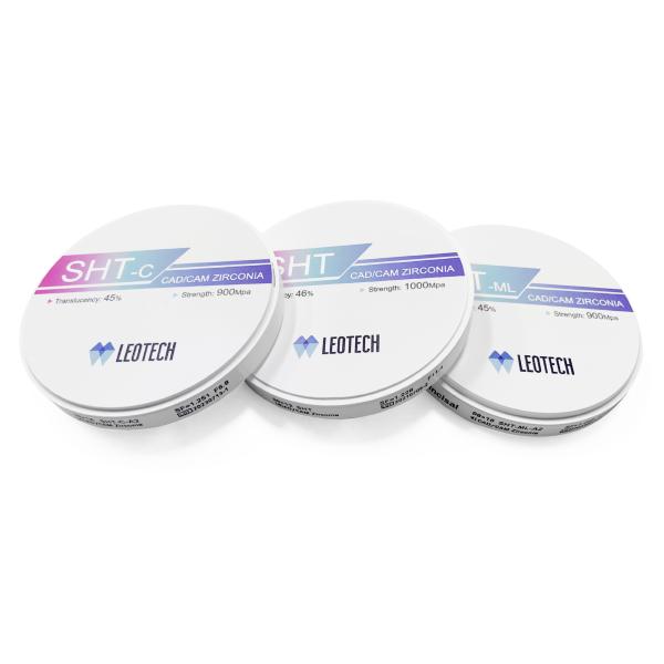 SHT-C Zirconia Block , High Translucency 45% , 900MPa Strength for Aesthetic Dental Crowns