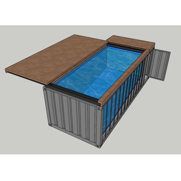 20GP Embedded Swimming Pool Shipping Container 14.77m2