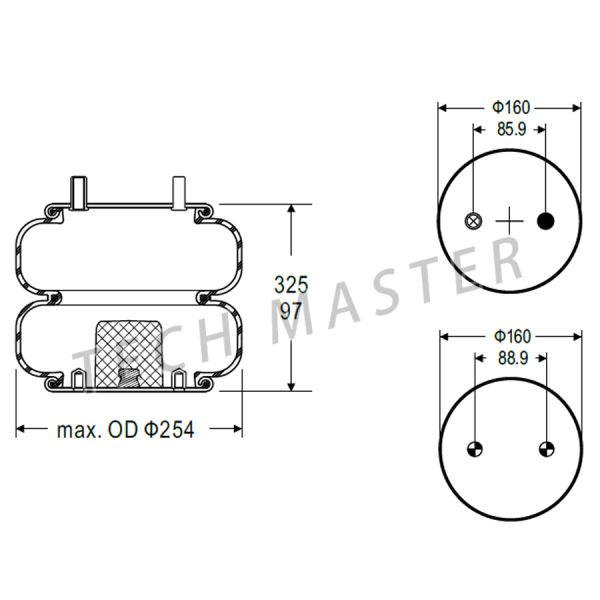HENDRICKSON Air Ride Suspension Spring Used For Firestone W01-358-6962 FD200-25 511 S21323