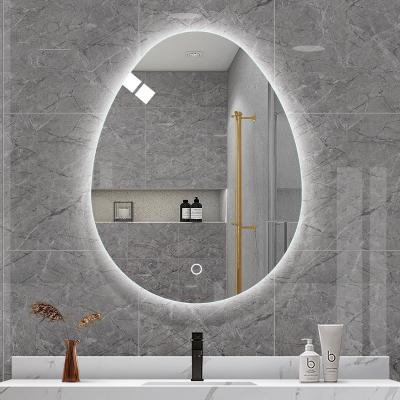 Frameless LED Oval Bathroom Mirror 3000K - 6000K LED Touch Sensor Mirror For Hotel