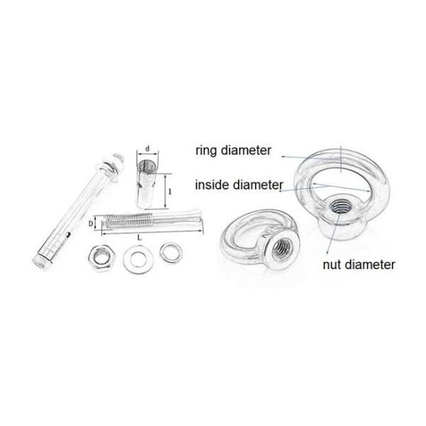 Concrete Lifting Eye Bolt Anchor Sleeve Expansion M8 M10 M12 Stainless Steel