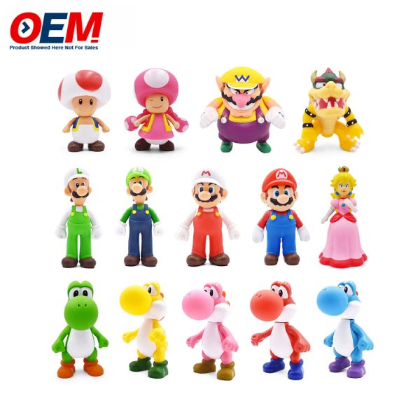 Juguetes de plástico de PVC de vinilo a medida de fábrica Juguetes personalizados de Kawaii Figure Mario