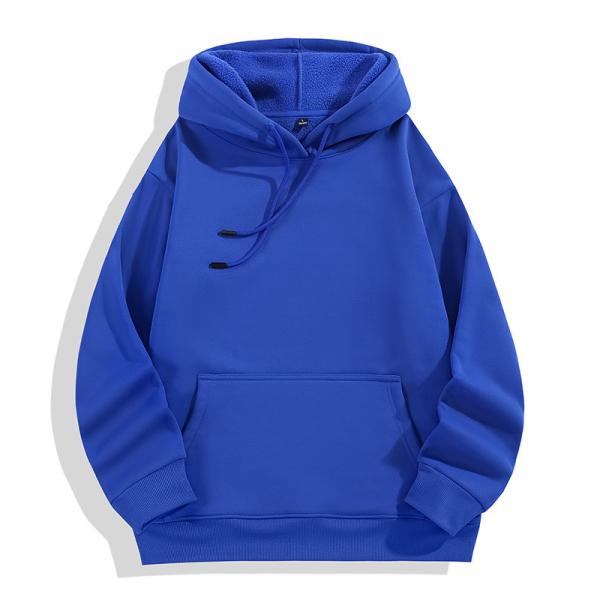 350g Thick Fleece Men Pullover Hoodies Winter Warm Sweatshirt With Hat