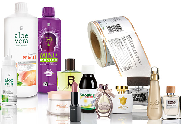 Бутылка Glassine бумажная косметическая обозначает CMYK белым ярлыком косметические продукты