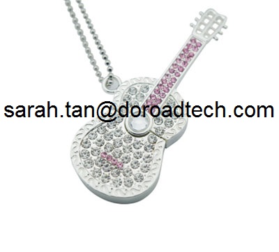 New Cute Jewelry Guitar USB Flash Drives Full Capacity Guaranteed