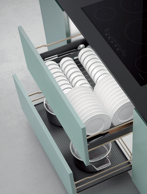 Фабрика 304SS Вытащить большие 200 мм корзины для кухонных шкафов