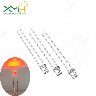 Flat Head LED Dip 3mm Red Diffused LED Emitting Diode Long Lifespan