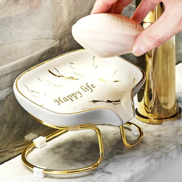 Glazed Ceramic Bathroom Soap Dispenser Farmhouse Counter Decor