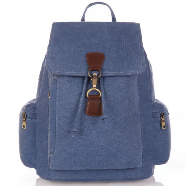 Female thick washed canvas backpack large-capacity leisure travel bag man bag tide