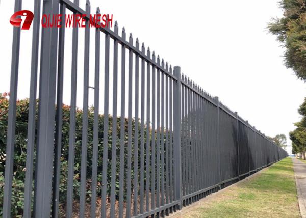 Ornamental Galvanized Steel Spear Top Fencing Panels Security For Garden And Stairs