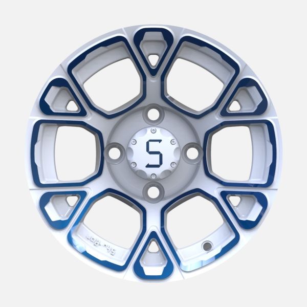 12 дюймовая тележка для гольфа Синий/белый Алюминиевые колеса PCD 4/101.6 Оффсет