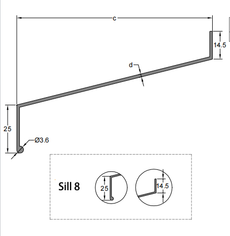 Customized Powder Coating Extrusion Aluminum Window Sills for 0.30mm Thickness in 2024