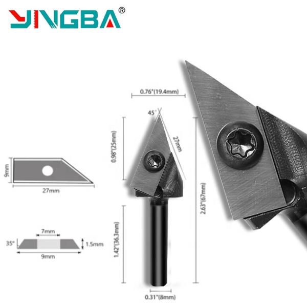 3D V Knife Wood Trim Router Bit For Planing Slabs Helical Spiral Cutter Head