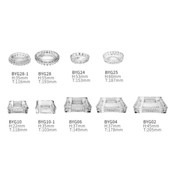 Diamond Pattern Round Glass Ashtray 100% Machine Made 4.5 Inch Diameter