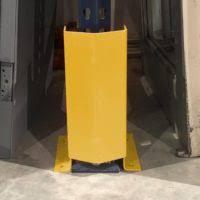 Protecteur de colonne d'étagère métallique jaune en forme de U pour rayonnage de palettes robuste