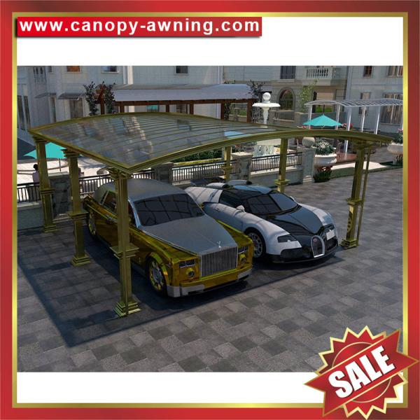 luxury rome style backyard polycarbonate aluminium park double cars shelter canopy awning cover carport for sale