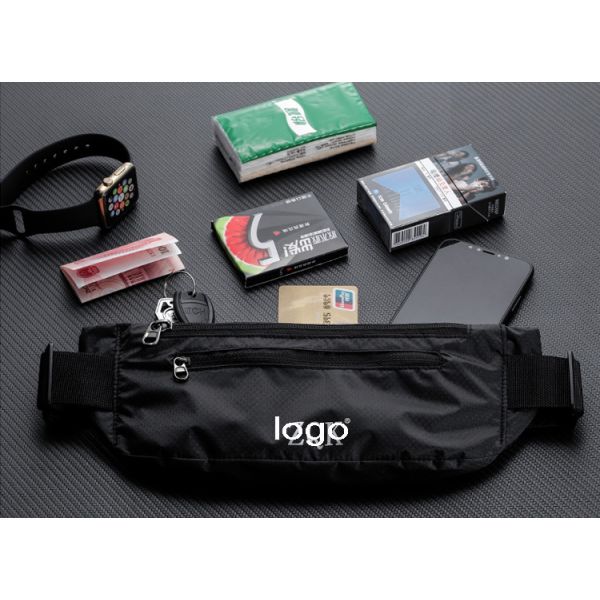 Multi-functional outdoor two zipper pockets travel belt mobile phone waist bag