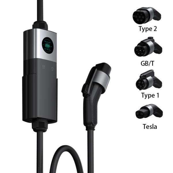 7kw 11kw 22kw Portable EV Charger GB/T EV Charging Station Type 2 Type 1