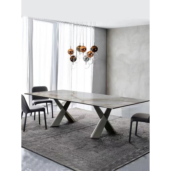 High Quality Modern Ceramic Marble Dining Table for Home Apartments Villas and Hotels-Durable Italy Style Furniture