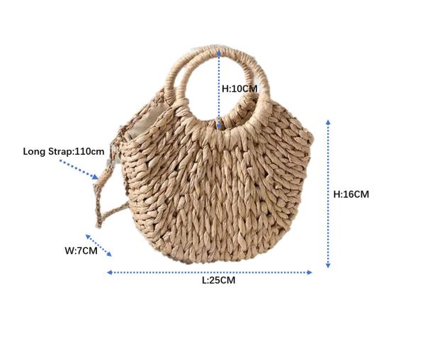 Corn Skin Woven Crochet Hand Bag , Woven Beach Bag Shell Flower Decorative ODM
