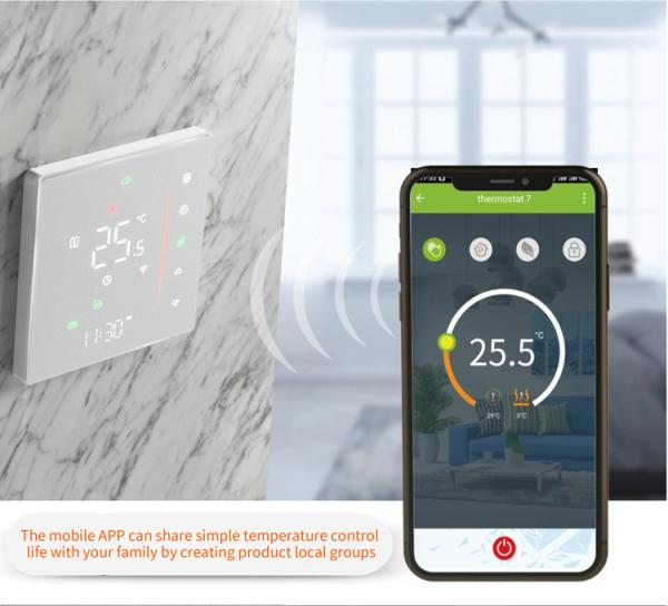 Tuya WI-FI Smart Gas Boiler 3A Thermostat Temperature Controller Programmable Touch / Mobile APP/ Voice Control Compatible With Alexa/Google Homeor Central Heating With Temperature Calibration