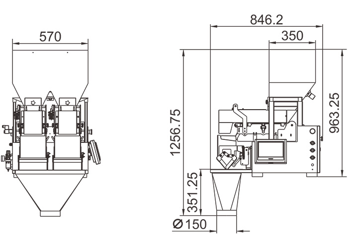Машина упаковки Weigher Multihead салата 210g 30P/M